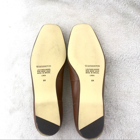 WORTHINGTON brown leather Linda flats size 6 - Picture 6 of 8